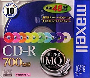 maxell データ用 CD-R 700MB 48倍速対応 カラーミックス 10枚 5mmケース入 CDR700S.MIX1P10S(中古品)
