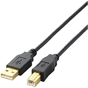(中古品)【1900年モデル】ELECOM USB2.0ケーブル 5.0m ブラック USB2-50BK/エレコム//