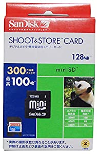 サンディスク SHOOT & STORE 'miniSD 128MB(アダプター付) SDSDMS-128-J60A(中古品)