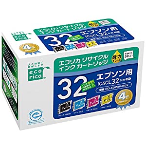 (中古品)エコリカ エプソン IC4CL32対応リサイクルインク 4色パック ECI-E324P/BOX 残量表示対応/ecorica//