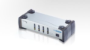 プリンストンテクノロジー ATEN製 DVIディスプレイ切替機 4ポート VS-461(中古品)