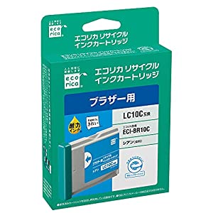 (中古品)エコリカ リサイクルインクカートリッジ brother (ブラザー) LC10C シアン(染料)ECI-BR10C/ecorica//