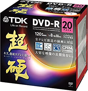 (中古品)TDK 録画用DVD-R CPRM対応 16倍速対応 ホワイトワイドプリンタブル キズや指紋ヨゴレに強いスーパーハードコート・ディスク 「超硬」シリーズ 20枚パック DR120HCDPWC