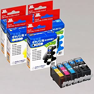 ジット キャノン(Canon)対応 リサイクルインク インクカートリッジ BCI-321+320/5MP 5色セット対応 JIT-C3215P(中古品)