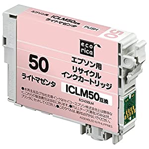 (中古品)エコリカ エプソン ICLM50対応リサイクルインク ライトマゼンタ ECI-E50LM 残量表示対応/ecorica//
