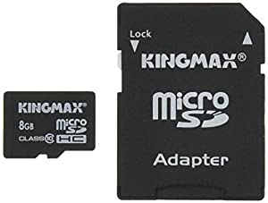 KINGMAX microSDHCカード ハイスピード class10 8GB SDHC変換アダプタ付 永久保証 KM-MCSDHC10X8G(中古品)