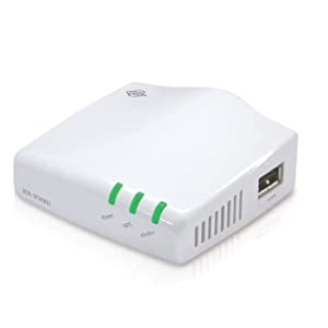 PLANEX 双方向通信対応 Wi-Fiシンプルプリントサーバ(LAN×2/USB 2.0ポート) MZK-SP300N2(中古品)