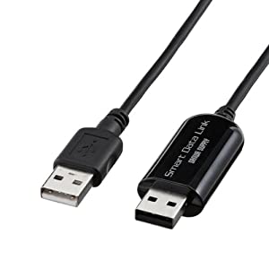 SANWA SUPPLY ドラッグ & ドロップ対応USB2.0リンクケーブル 1.5m KB-USB-LINK3(中古品)
