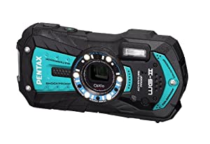 PENTAX 防水デジタルカメラ Optio WG-2 (シャイニーブルー) 約1600万画素 CALSモード OPTIOWG-2SB(中古品)