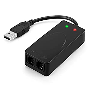 (中古品)AGPtek External USB2.0 FAX MODEMファックスモデム faxモデム アナログ デュアルポート【IN/OUT端子付き】56K V.92 V.90 CX93010 w