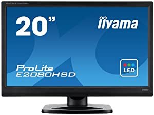 iiyama ホワイトLEDバックライト搭載 20型ワイド液晶ディスプレイ ProLite E2080HSD(中古品)