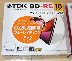 BEV25PWA10B-BC_H TDK 録画用BD-RE 1-2倍速対応 25GB 10枚 プリンタブル(中古品)