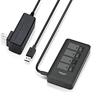 (中古品)エレコム USB3.0 ハブ 4ポート ACアダプタ付 セルフ/バス両対応 マグネット付 電源スイッチ ブラック U3H-S409SBK/エレコム//