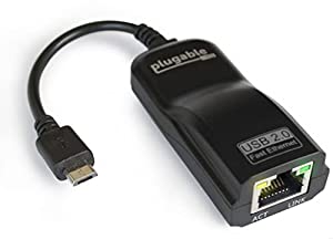 Plugable USB LAN アダプター USB2.0 OTG MicroB 10/100 高速イーサネット 対応 - 一部の Android スマホ、タブレット、Raspberr