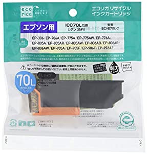 (中古品)エコリカ エプソン ICC70L対応リサイクルインク シアン ECI-E70L-C 残量表示対応/ecorica//