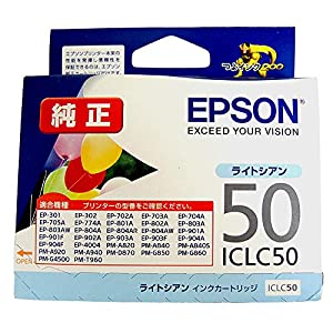 エプソン エプソン対応純正インクカートリッジ ＩＣＬＣ５０ ライトシアン ICLC50/56034066(中古品)