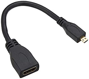 エレコム micro HDMI - HDMI 変換ケーブル 10cm ブラック TB-HDAD2BK(中古品)