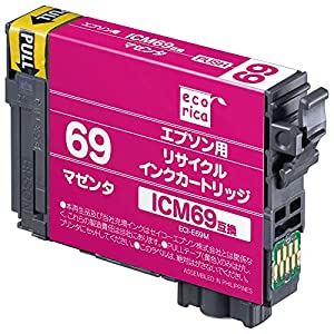(中古品)エコリカ エプソン ICM69対応リサイクルインク マゼンタ ECI-E69M 残量表示対応/ecorica//