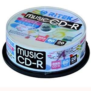 ナガセテクノサービス CD-RMU80.20SP.B RiTEK 音楽用CD-R 80分 20枚パック(中古品)