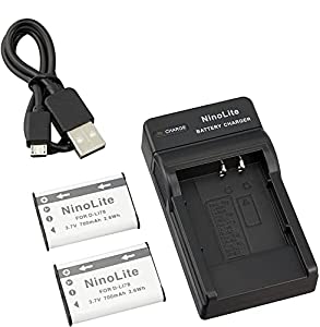 NinoLite 4点セット D-LI78 互換 バッテリー2個 +USB型 充電器 +海外用交換プラグ 、ペンタックス Pentax 対応 dc16dli78x2_t.k.