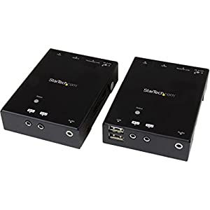 StarTech.com Cat5ケーブル対応HDMIエクステンダー 4ポートUSBハブ付き 最大90m HDBaseT対応 Power over Ethernet 4K対応 ST121H