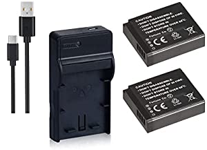 NinoLite 4点セット DMW-BLH7 互換 バッテリー 2個 +USB型 充電器 +海外用交換プラグ dc120dmwblh7x2(中古品)