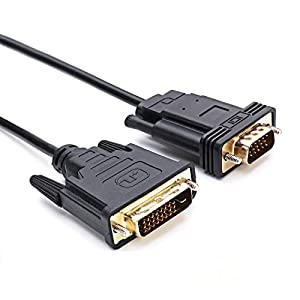 (中古品)Cable Deconn DVI VGA 変換アダプタ DVI to VGA 変換 ケーブル DVI-D 24+1 オス to VGA 15ピン オス 金メッキ 1080P 6フィート モニ
