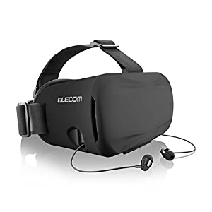 エレコム 3D VR ゴーグル グラス ヘッドマウント用 インナーイヤータイプ 【カメラレンズを遮らない透明カバーを採用】 ブラック
