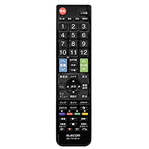 (中古品)エレコム テレビリモコン 日立 ヒタチ Wooo用 【設定不要ですぐに使えるかんたんリモコン】 ブラック ERC-TV01BK-HI/エレコム//