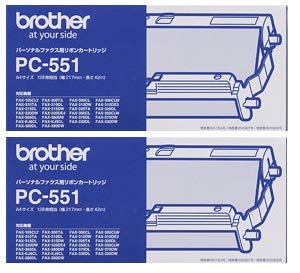 【まとめ買い】brother 普通紙ファクシミリ用カセット付きリボン PC-551 2個セット(中古品)