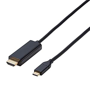 (中古品)エレコム USB-C HDMI 変換 ケーブル 2.0m ( USB C to HDMI ) ブラック CAC-CHDMI20BK/エレコム//