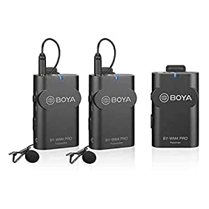 BOYA by-WM4 PRO K2 デュアルチャンネル デジタルワイヤレスマイクシステム デジタル一眼レフカメラとスマートフォン用 トランス