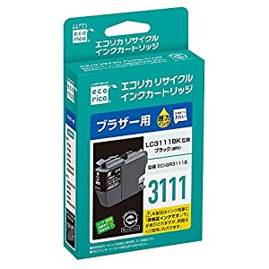 (中古品)エコリカ ブラザー LC3111BK対応リサイクルインク ブラック ECI-BR3111B 残量表示対応/ecorica//