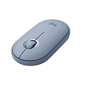 (中古品)ロジクール ワイヤレスマウス 無線 マウス Pebble M350BL 薄型 静音 ブルー ワイヤレス windows mac Chrome Android Surface i Pad OS