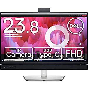 Dell C2422HE 23.8インチ ビデオカンファレンスモニター (3年間無輝点交換保証/フルHD/IPS非光沢/USB-C・DP・HDMI/sRGB 99%/縦横