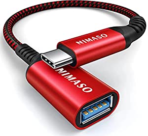 (中古品)NIMASO USB C 変換 アダプタ (Type C - USB 3.0 メス) 20CM OTG ケーブル タイプC 変換コネクター (1本入り, レッド)/NIMASO//