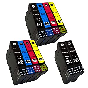 (中古品)ベルカラー エプソン 互換 カートリッジ IC4CL69 ICBK69L PX-045A PX-105 4色 純正と併用可 2セット + ブラック2個 砂時計/Bell Collar (ベル