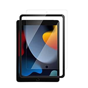 (中古品)【Corallo】 i Pad 10.2 2021 対応 ガラスフィルム 9H 強化ガラス 指紋 気泡 防止 ガラス 保護 フィルム 透明 高透過率 保護フィルム 簡単 貼付ガイド枠付 ガラ