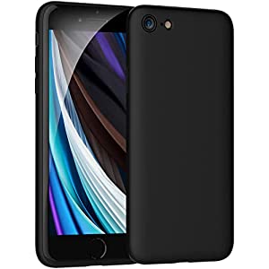(中古品)i Phone SE ケース 第2世代/第3世代 i Phone 7/i Phone 8 ケースマット ブラック 衝撃吸収 ?ソフトカバー 軽量 TPU? Qi充電 ワイヤレス充電 『エアク