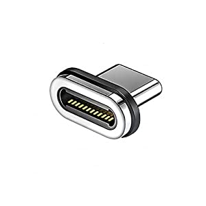 (中古品)TYPE C マグネット変換アダプター オス単品 USB3.1 GEN 2 10Gbps高速データ転送 24ピン 磁気 磁石コネクタ 100W/5A 4K/60Hz 映像出力対応 断線防止 